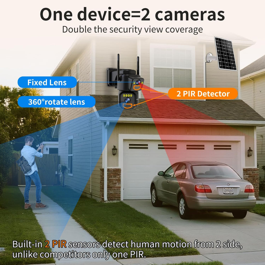 letscee security cameras outdoor wifi,5g/2.4g cameras for home, close-up detail