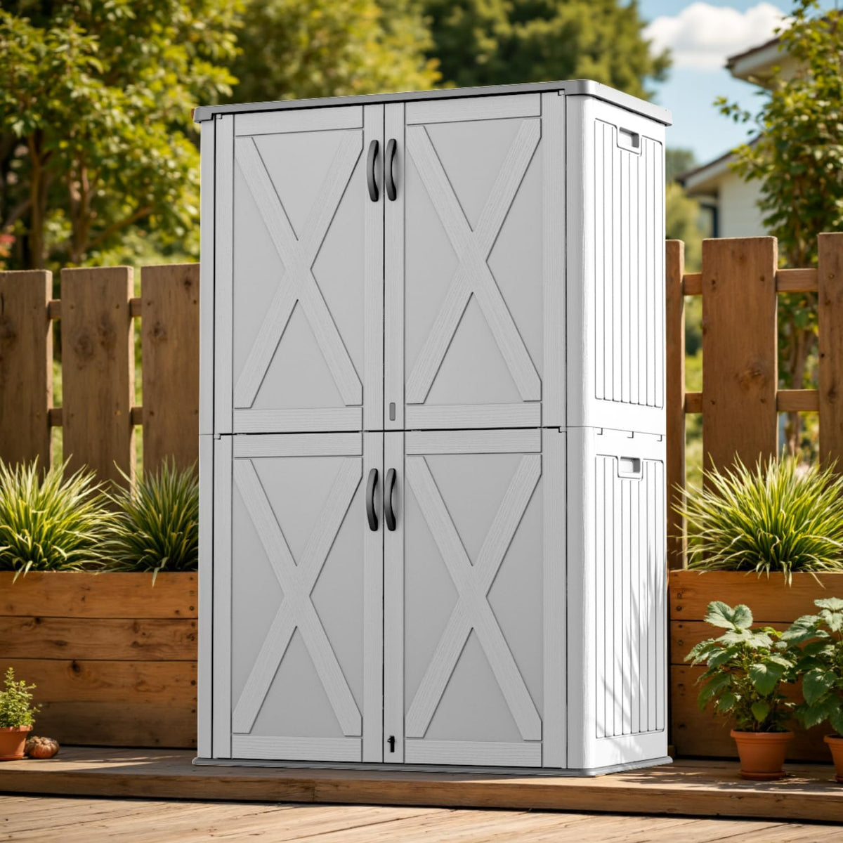 Patiowell 50 Cu.ft Outdoor Storage Cabinet, White