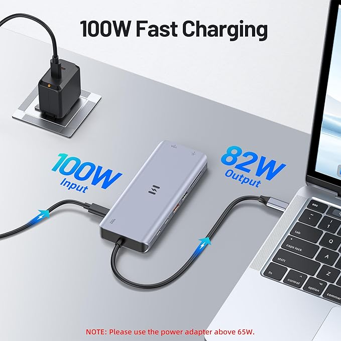 USB C Docking Station 4 Monitors, 13 in 1 Laptop Docking Station 3 Monitors