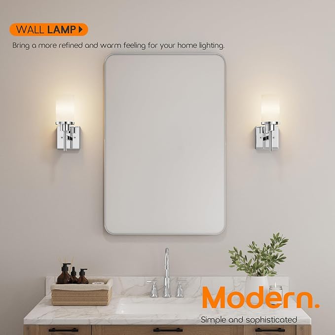 AONEON Vanity Lights Polished Chrome Bathroom Light Fixtures (2 Pack)