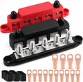 Tuijodaix 300A Bus Bar 5 Post 12V-48V DC Power Distribution Block, 5 * 3/8"
