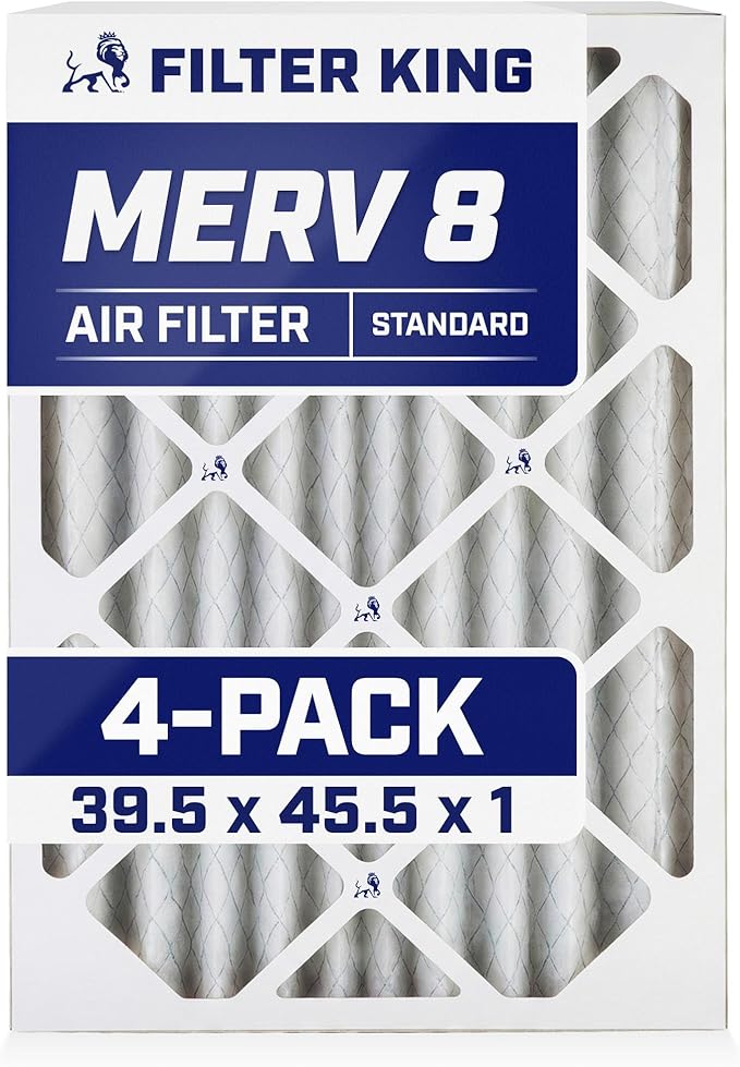 Filter King 39.5x45.5x1 Air Filter | 4-PACK | MERV 8 HVAC Pleated A/C Furnace