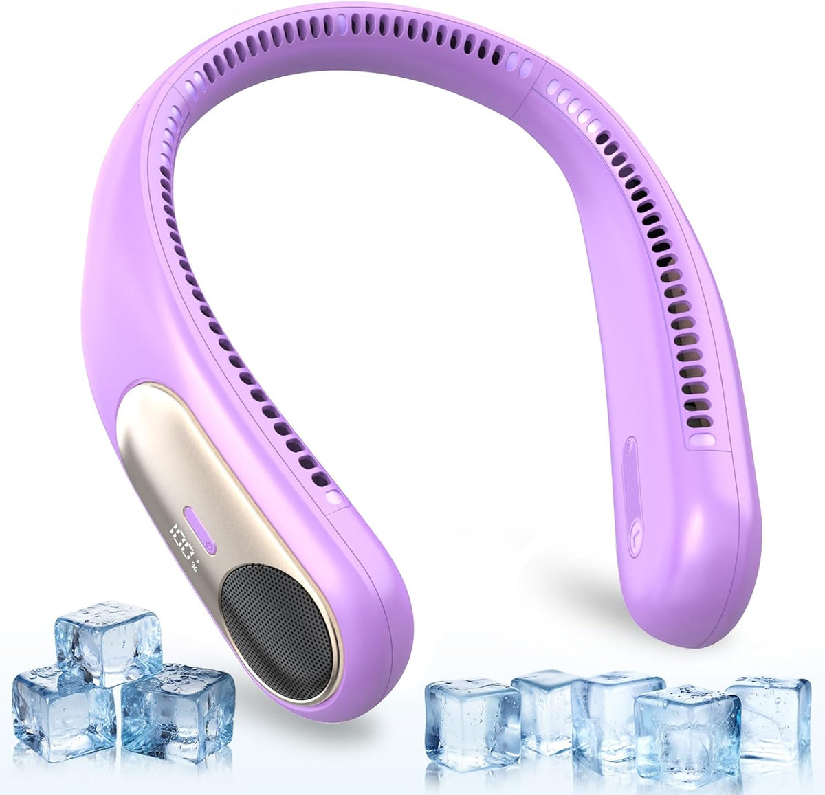 Portable Neck Fan, Personal Wearable Bladeless Fan, LED Display, 6000mAh USB