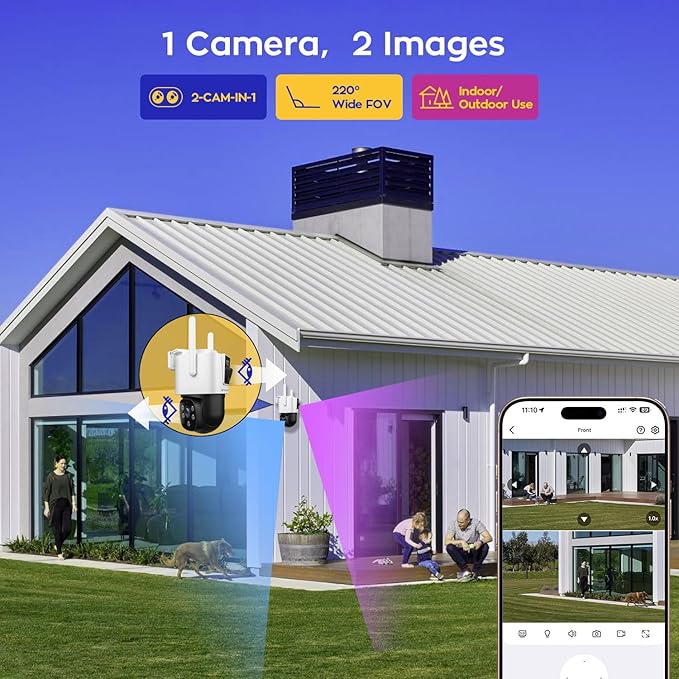 xmartO 6MP 2-in-1 WiFi 6 Home Security Camera