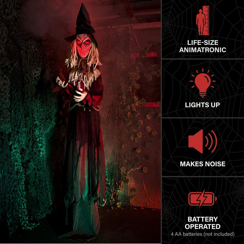 Haunted Hill Farm 7.9-Ft. Raising Scarecrow Halloween Animatronic