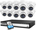 ZOSI 16CH 4K POE Security Camera System Night Vision, 10 x 5MP PoE Cameras
