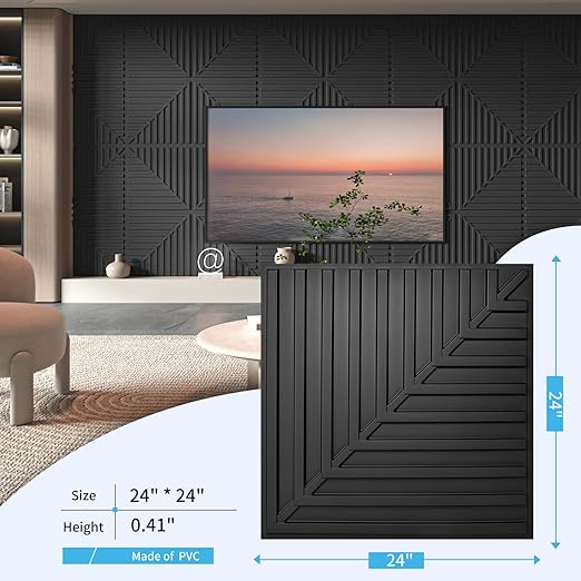 Art3d 12-Pack Drop Ceiling Tiles 2x2 FT, PVC 3D Textured Panels