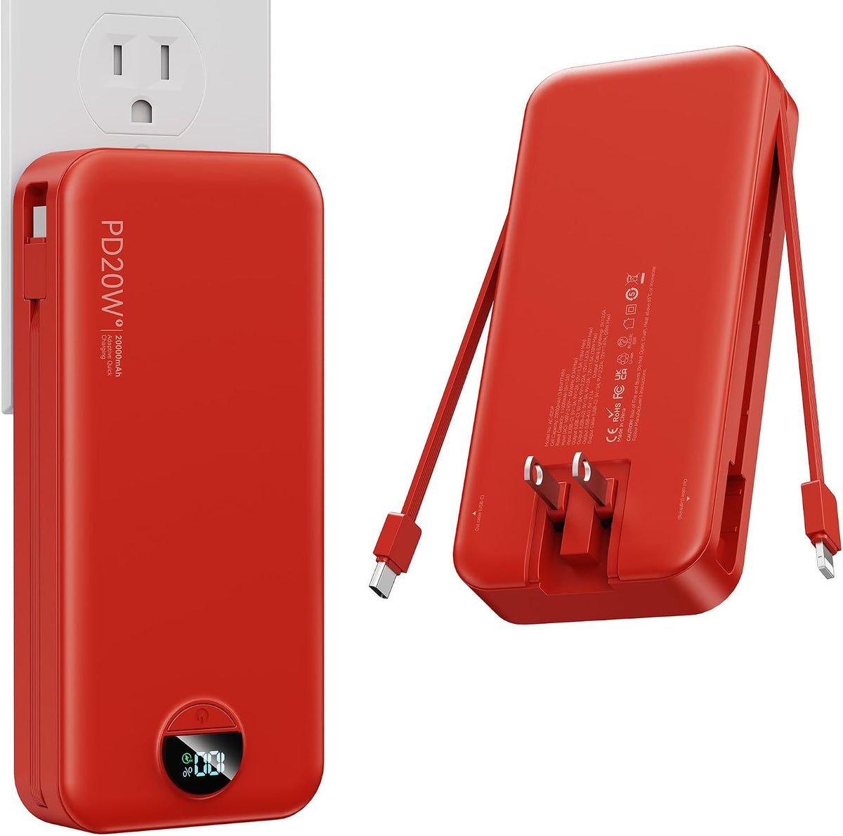 portable charger, 20000mah 22.5w fast charging power bank shown in use