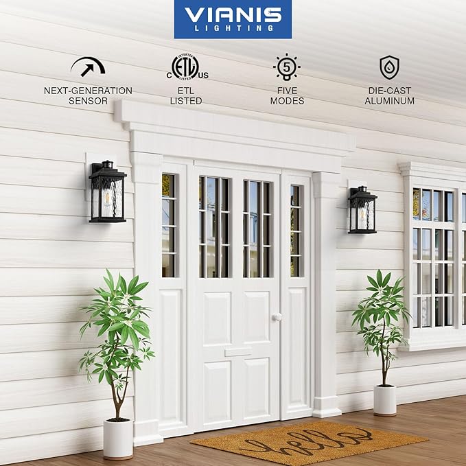 VIANIS Large Motion Sensor Outdoor Lights, Dusk to Dawn Outdoor Lighting