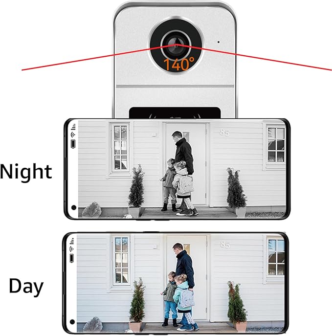 KeonBell 2 Wired Video Intercom System, 7 Inches Video Doorbell Camera