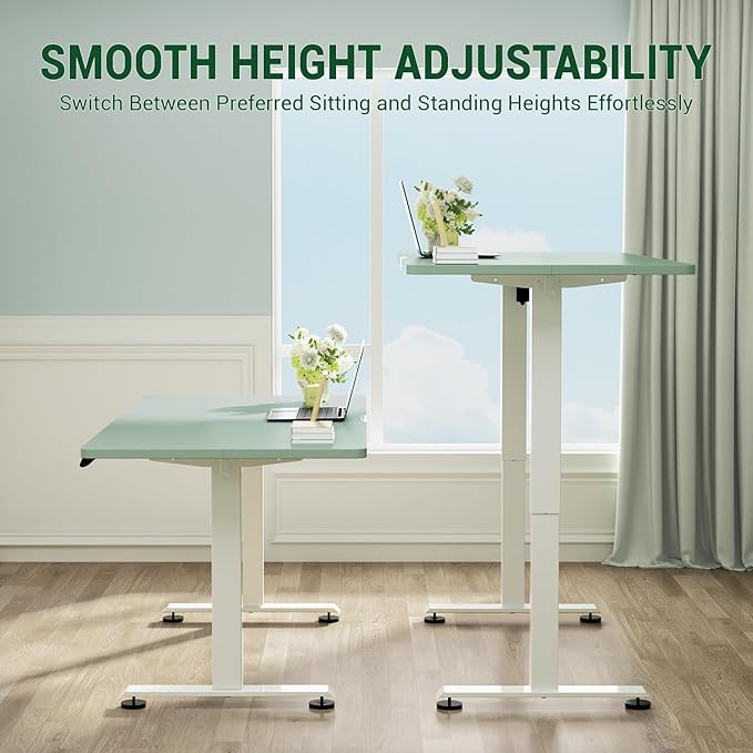 Veken 55 Inch Large Electric Standing Desk, 4 Memory Heights Adjustable