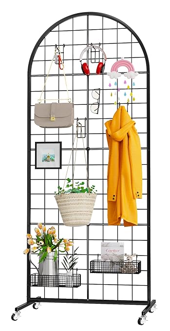 VGMiu Grid Wall Panel 1PCS Display Stand 2' x 5.2' FT Black Grid Wall Panels
