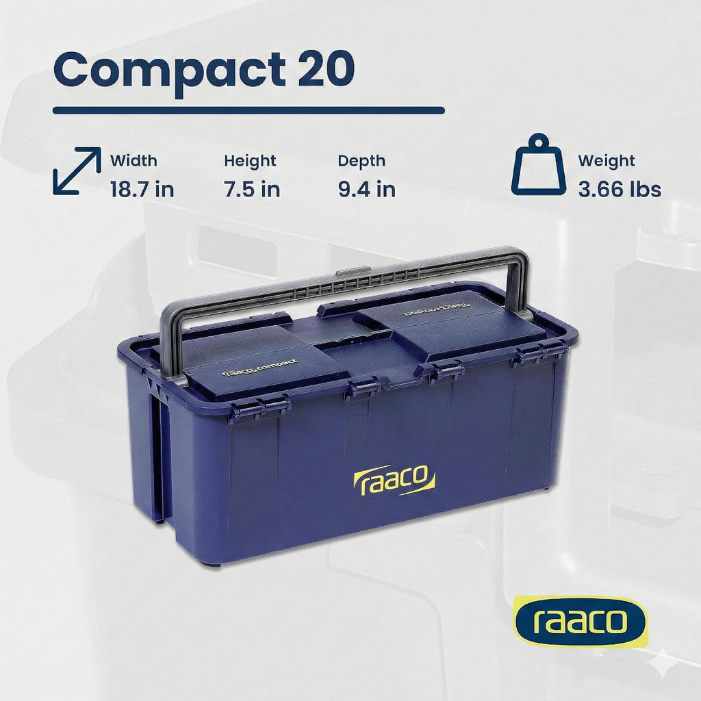 raaco tool box with removable trays - 66, side view