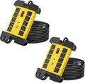 CRST 10-Outlets Heavy Duty Power Strip Metal Surge Protector (2PK)