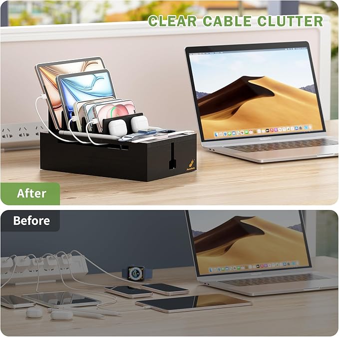 Pezin & Hulin Bamboo Charging Station, Electronic Devices Organizer