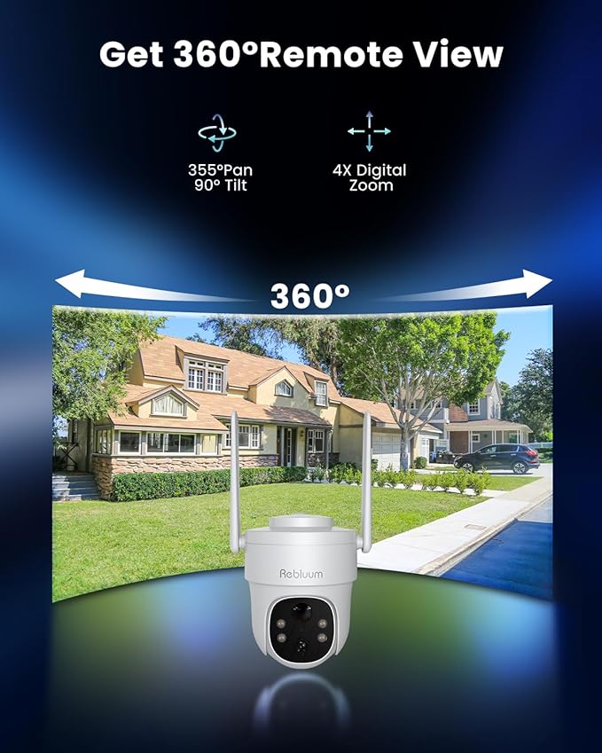 Rebluum Security Camera Outdoor Wireless, 3K/5MP Solar Camera Outdoor Wireless