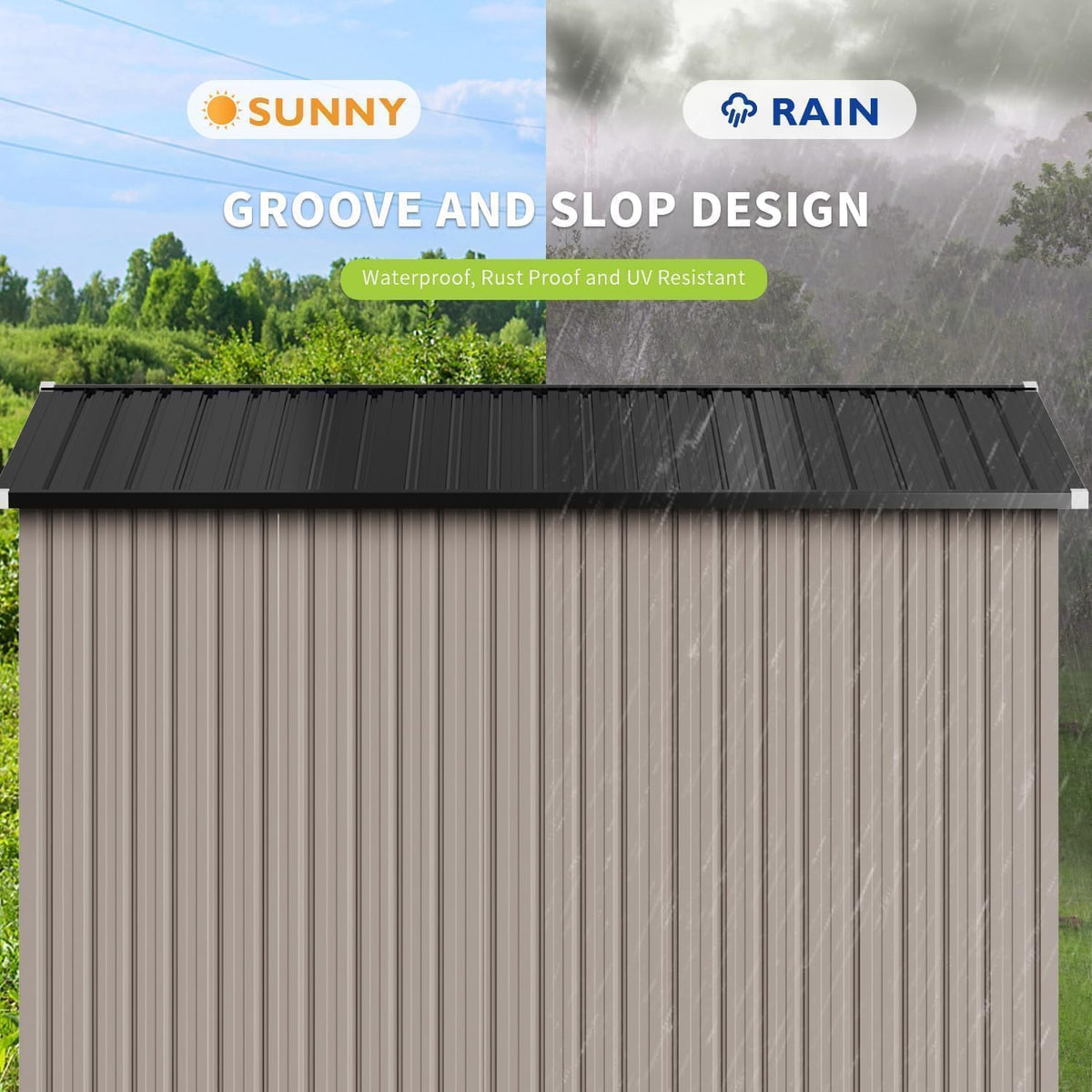 aoxun 10x8 ft shed outdoor storage shed with showing dimensions