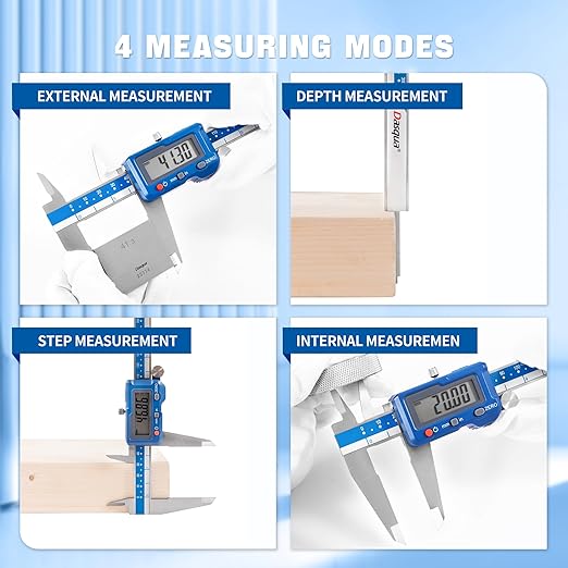 Dasqua 12”/300mm Digital Caliper, Stainless Steel Precision Measuring Tool