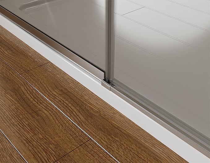 Pivot Swing Shower Door, Adjustable Width 58.9-60" W x 74" H Semi-Frameless