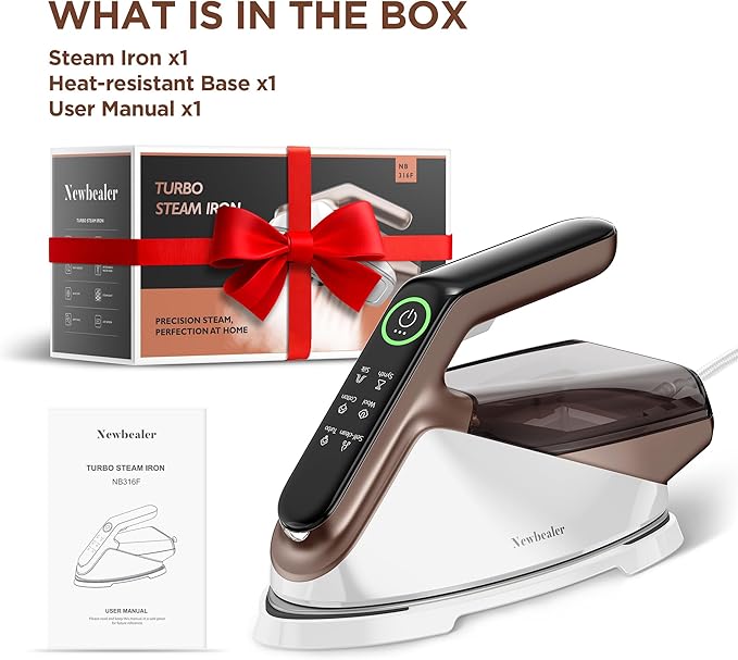 Newbealer Steam Generator Iron, 1500W Turbo Steamer