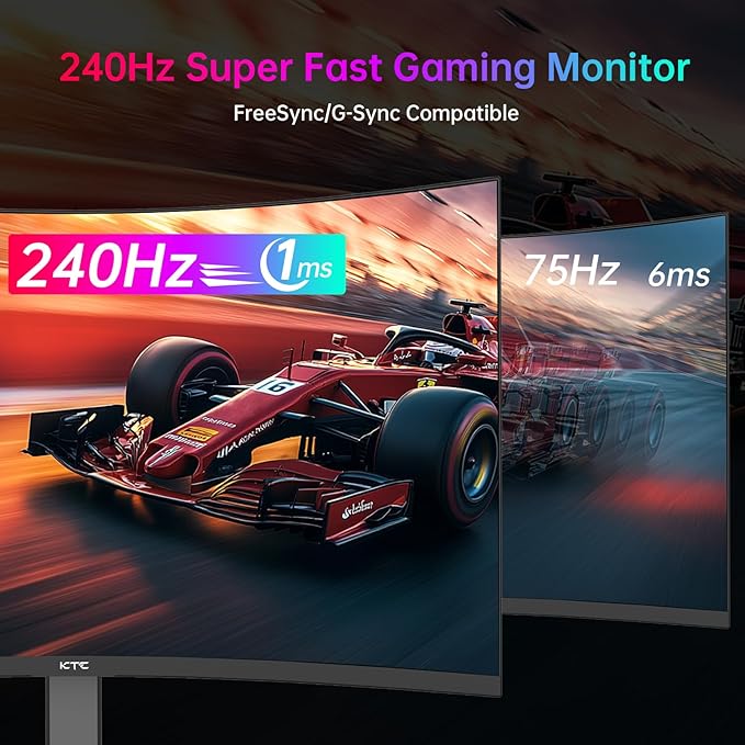 KTC 32 Inch 240Hz Curved Gaming Monitor, 2K 1440P Computer PC Monitor