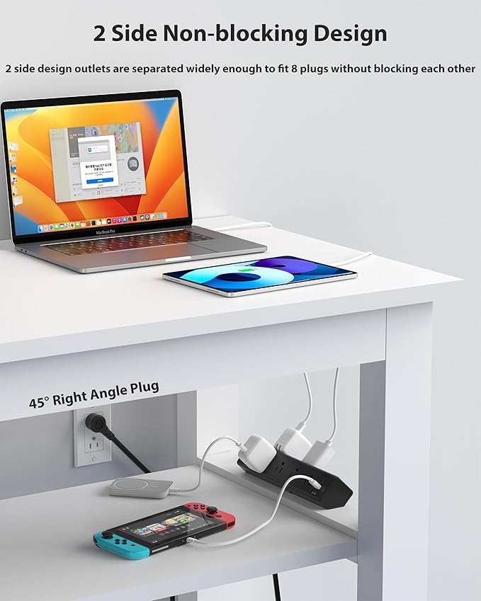 40W Fast Charging Station, Desk Clamp Power Strip 20W USB C, 8 Outlets