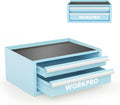 WORKPRO 12.5" Mini Metal Tool Box with 2 Drawers