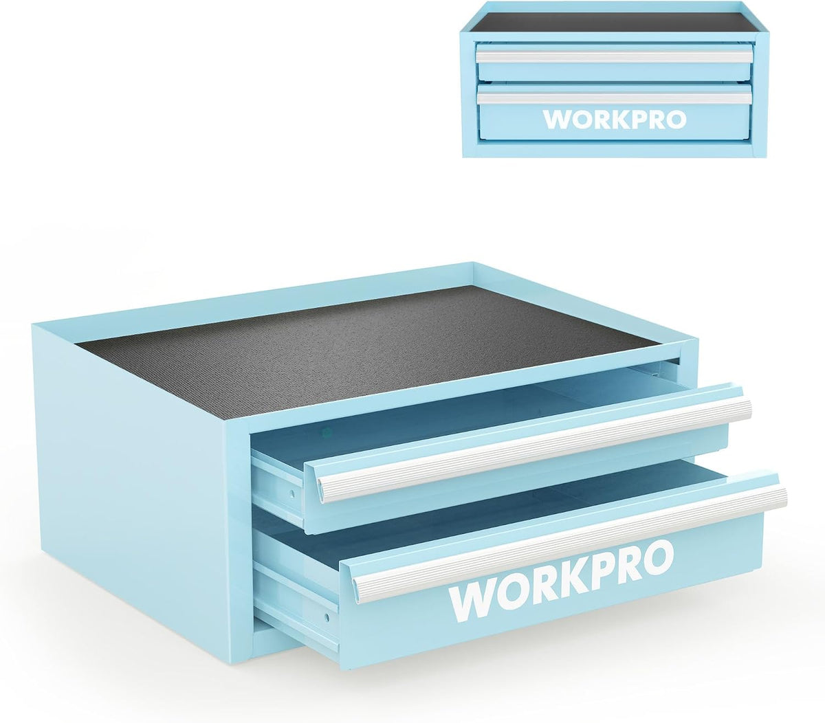 WORKPRO 12.5" Mini Metal Tool Box with 2 Drawers