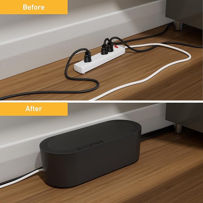 D-Line Cable Management Box, Power Strip Holder, Floor Outlet Hiders, Desk Cord