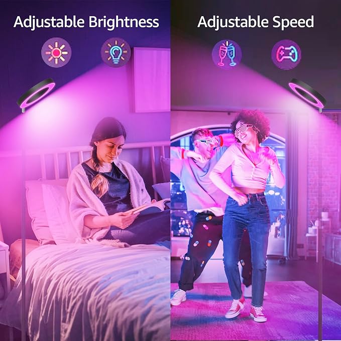 42W Dual-Sided Floor Lamp, RGB Color Changing LED Standing Lamp