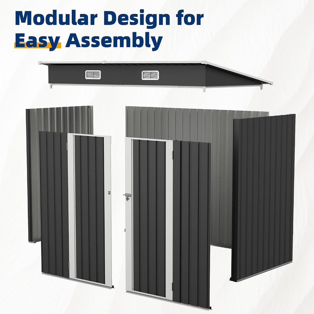 udpatio storage shed, 8x4 ft metal sheds &, package contents