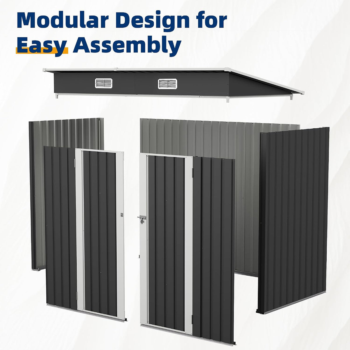 udpatio storage shed, 8x4 ft metal sheds &, package contents