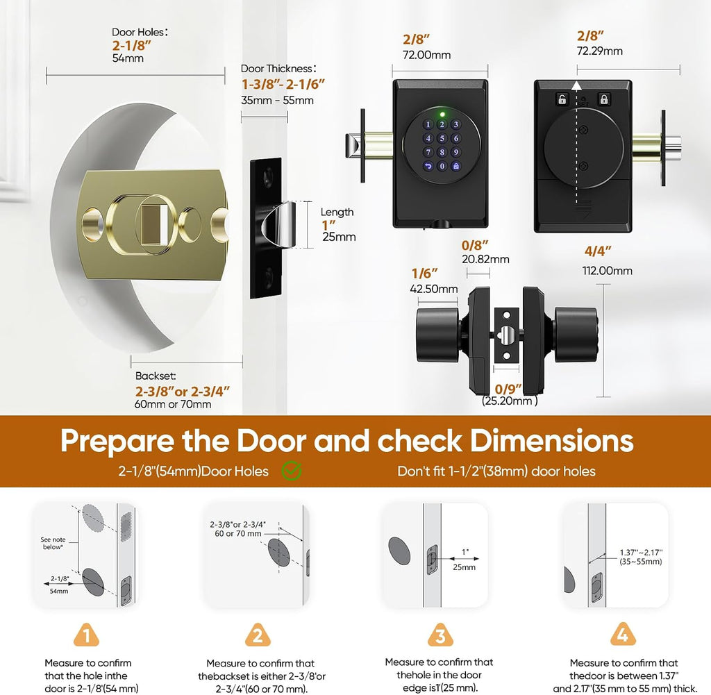 keyless entry door knob smart keypad door lock shown in use