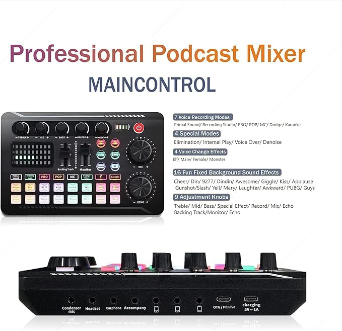 SINWE Podcast Microphone Bundle, BM-800 Condenser Mic