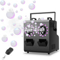 Fog Bubble Machine,1500W 3IN1 Smoke Bubble Machine with 24LEDs RGBW 4IN1 Lighting Effect Remote Control Timer Settings DMX512 for Halloween Birthday Parties Wedding Show Festival Stage