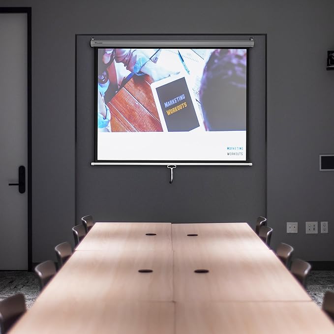 Instahibit 72" Projection Screen Pull Down 4:3 4K HD Manual Retractable