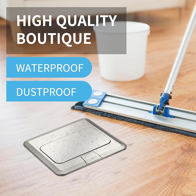 Vagueior Recessed Floor Electrical Outlet Kit, Waterproof Electrical Outlet (2 Pack)