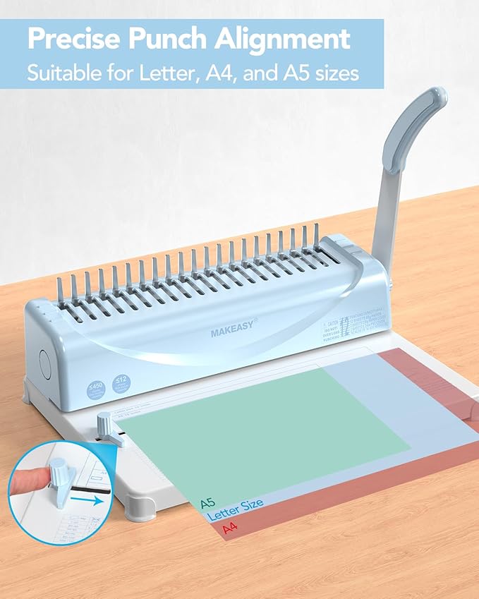 MAKEASY Binding Machine, 450 Sheets, Comb Binding Machines