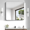 Silver Bathroom Mirror, 30 x 30 Inch Silver Square Mirror, Metal Framed