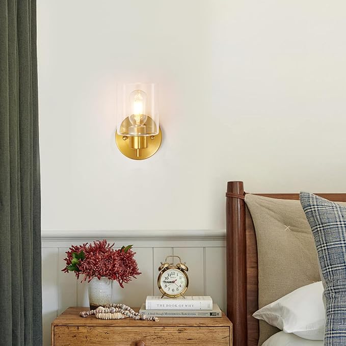 SOPEAS Brushed Gold Wall Sconce (2PACK)