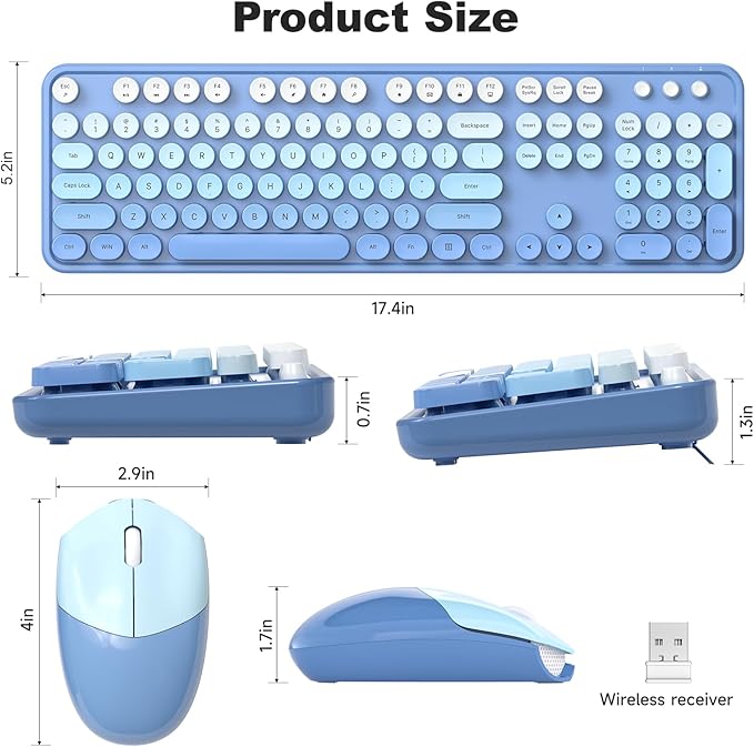 MOFII Wireless Keyboard and Mouse Combo, Full Size 2.4G Plug and Play