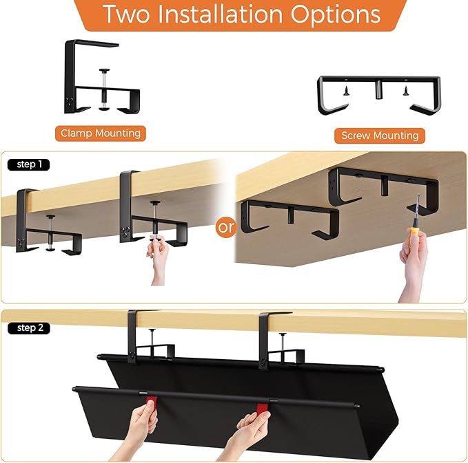 Under Desk Cable Management Tray