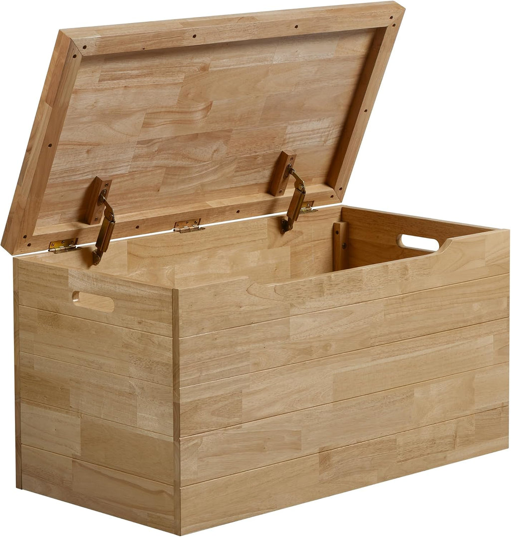 ehemco solid hardwood storage trunk, natural, 35.5x18.63x19.5 shown in use