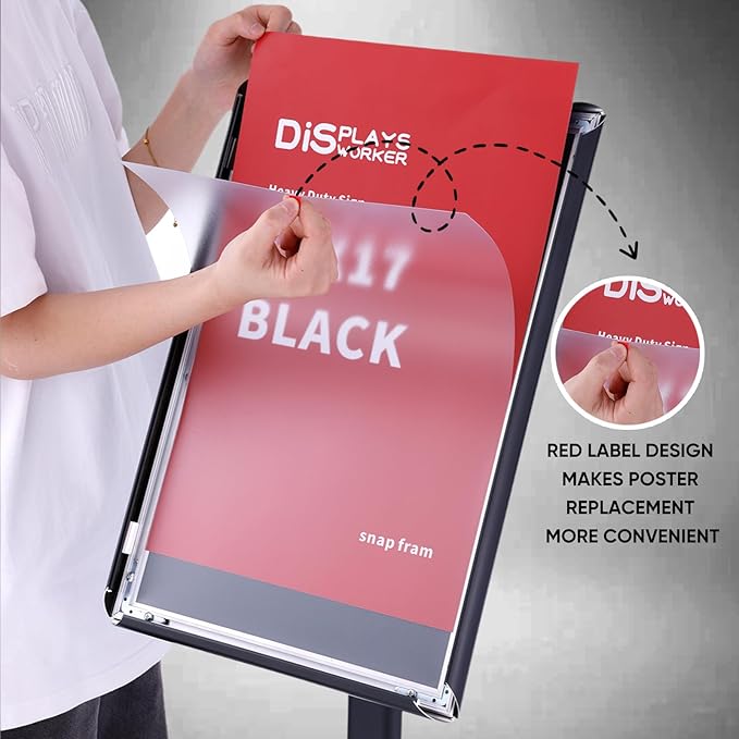 DISPLAYSWORKER Adjustable Heavy Duty Pedestal Sign holder floor Stand, sign