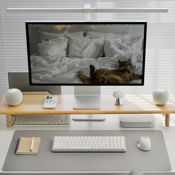 ROCDEER Bamboo Dual Monitor Stand Riser