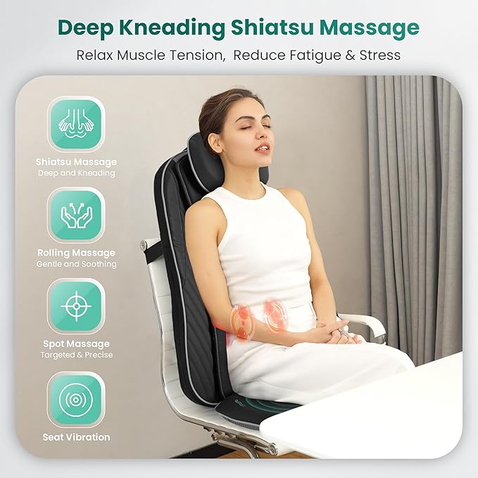 Snailax Christmas Gifts for Dad, Mom Shiatsu Back Massager