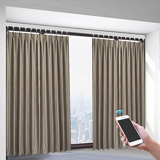 Smart Curtain Motor with Remote, Compatible with Alexa & Google Home App Control