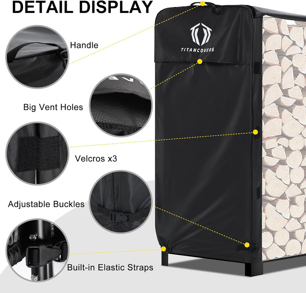 8ft firewood rack cover, wood rack cover(rack not, close-up detail