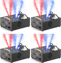 2000W Professional Fog Machine Dual Nozzle with 16 RGB LED, DMX Control Adjustable Smoke Direction, 2.5L Tank LCD Display 30000CFM for Halloween Christmas Stage DJ Party Club Events-4PC