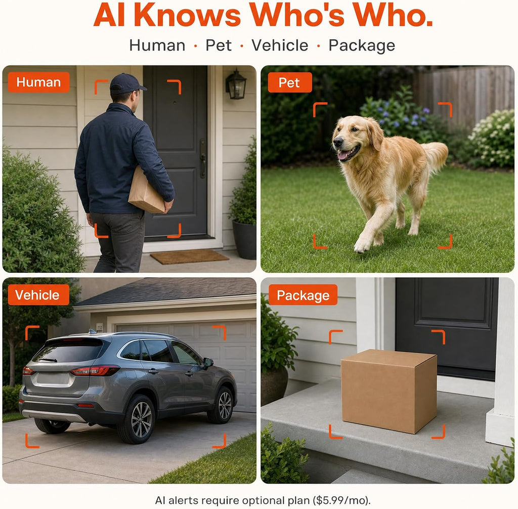 dzees 3mp 2k wireless outdoor security camera with on a desk or shelf